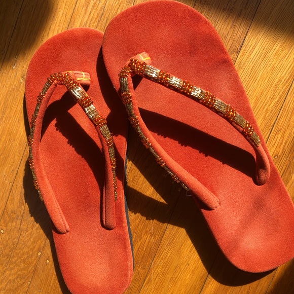 Beaded Orange Sandals, Quite Comfortable - Picture 3 of 15